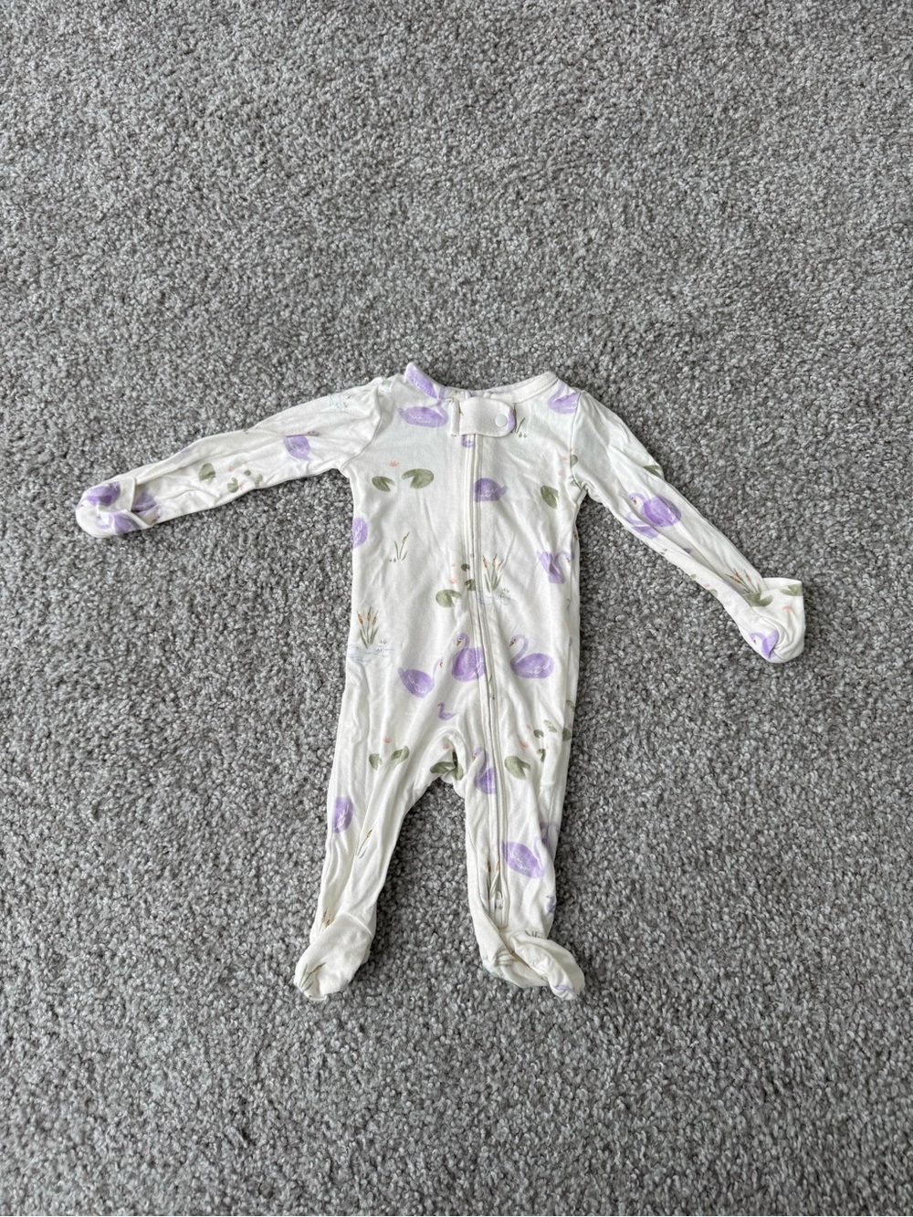 ✨Carter's White Footed One-Piece with Lavender Swan Floral Print✨